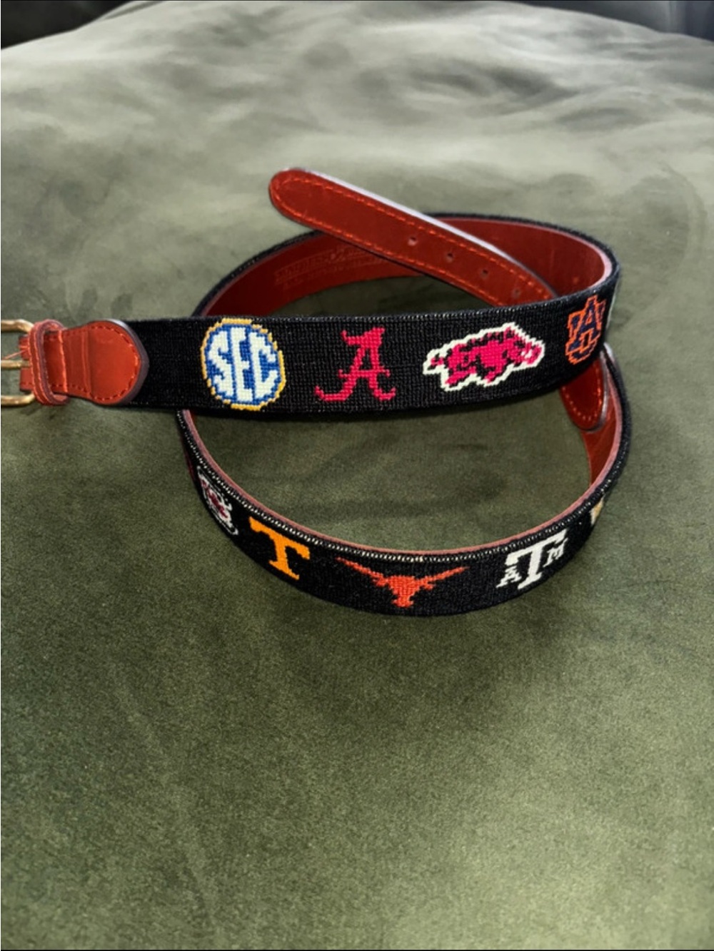 Smathers & Branson SEC needlepoint belt - Picture 3 of 12